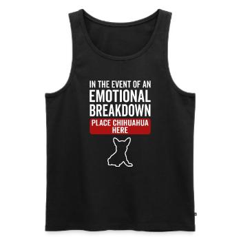 Émotionnel - Chien Chihuahua - Débardeur bio Premium Homme - noir - Devant - Michal (187cm)