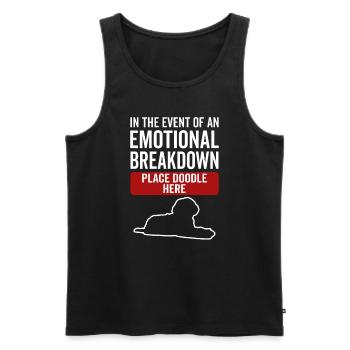Emotional - Dog scribbles - Men's Premium Organic Tank Top - black - Front - AI Model Male 178 light (178cm)