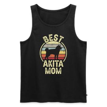 Hund Mom - Akita - Männer Premium Bio Tank Top - Schwarz - Vorne - Michal (187cm)