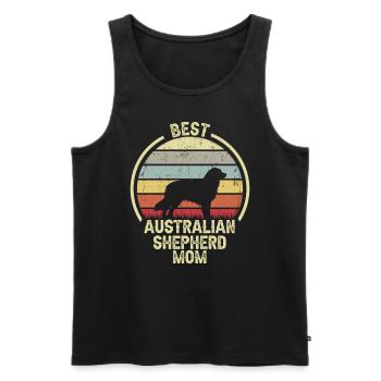 Hund Mom - Australischer Schäferhund - Männer Premium Bio Tank Top - Schwarz - Vorne - Michal (187cm)