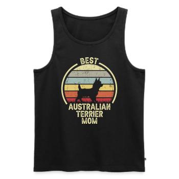 Dog Mama - Terrier australien - Débardeur bio Premium Homme - noir - Devant - AI Model Male 178 light (178cm)