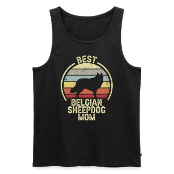 Dog Mom - Belgian Shepherd - Men's Premium Organic Tank Top - black - Front - AI Model Male 178 light (178cm)