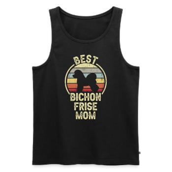 Dog Mom - Bichon Frise - Men's Premium Organic Tank Top - black - Front - Michal (187cm)