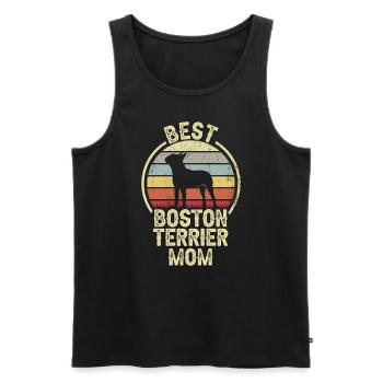 Hund Mom - Boston Terrier - Männer Premium Bio Tank Top - Schwarz - Vorne - Michal (187cm)