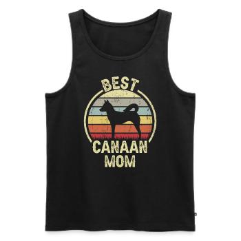 Hund Mom - Kanaan - Männer Premium Bio Tank Top - Schwarz - Vorne - Michal (187cm)