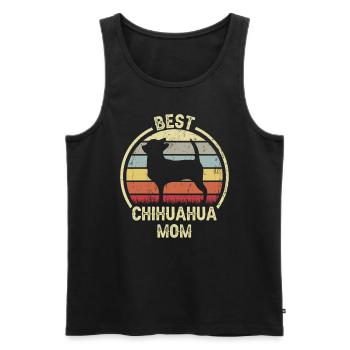 Hund Mom - Chihuahua - Männer Premium Bio Tank Top - Schwarz - Vorne - Michal (187cm)