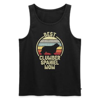Dog Mom - Clumber Spaniel - Men's Premium Organic Tank Top - black - Front - Michal (187cm)