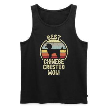 Dog Mom - Chinese Crested - Men's Premium Organic Tank Top - black - Front - Michal (187cm)