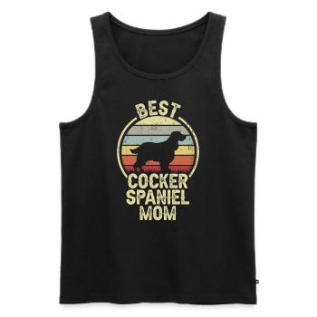 Dog Mom - Cocker Spaniel - Men's Premium Organic Tank Top - black - Front - Michal (187cm)