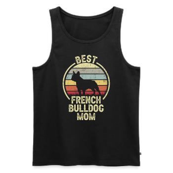 Mère chien - Français Bulldog - Débardeur bio Premium Homme - noir - Devant - Michal (187cm)