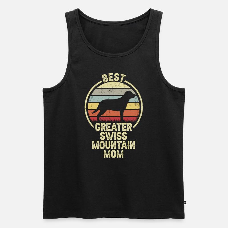 Hund Mom - Größerer Schweizer Hund - Männer Premium Bio Tank Top - Schwarz