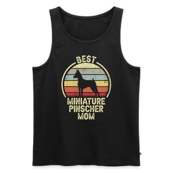 Hund Mom - Miniaturpinscher - Männer Premium Bio Tank Top - Schwarz - Vorne - Michal (187cm)