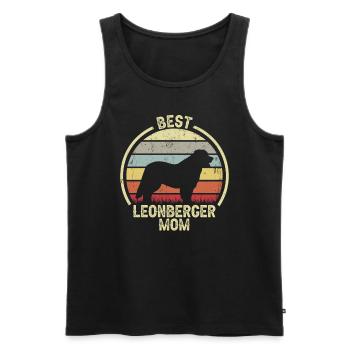 Maman chien - Leonberger - Débardeur bio Premium Homme - noir - Devant - AI Model Male 178 light (178cm)