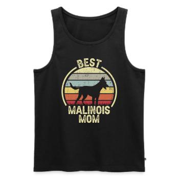 Dog Mom - Malinois - Men's Premium Organic Tank Top - black - Front - Michal (187cm)