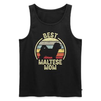 Dog Mother - Maltese - Men's Premium Organic Tank Top - black - Front - Michal (187cm)