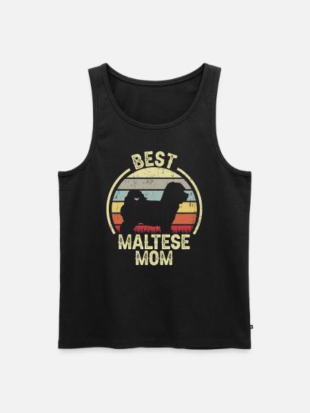 Dog Mother - Maltese - Men's Premium Organic Tank Top - black