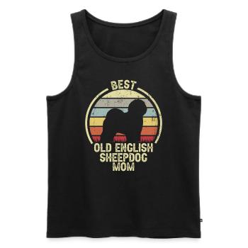 Dog Mom - Vieux berger anglais - Débardeur bio Premium Homme - noir - Devant - Michal (187cm)