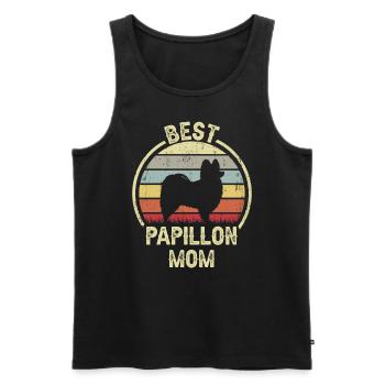 Hund Mom - Papillon - Männer Premium Bio Tank Top - Schwarz - Vorne - Michal (187cm)