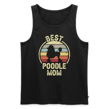 Hund Mom - Pudel - Männer Premium Bio Tank Top - Schwarz - Vorne - Michal (187cm)
