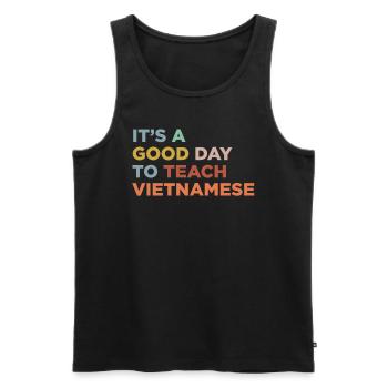 Unterrichten Sie Den Vietnamesischen Lehrer - Männer Premium Bio Tank Top - Schwarz - Vorne - AI Model Male 178 light (178cm)