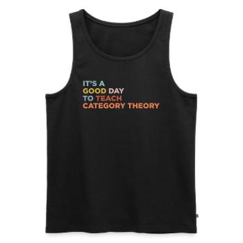 Catégorie Théorie Enseignants Enseignement - Débardeur bio Premium Homme - noir - Devant - Michal (187cm)