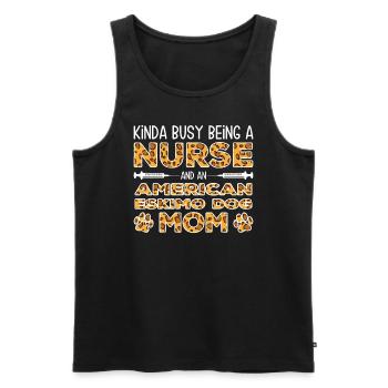 Schwesterhund Mutter - Amerikanischer Eskimo Hund - Männer Premium Bio Tank Top - Schwarz - Vorne - Michal (187cm)
