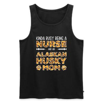 Nurse Dog Mother - Alaskan Husky - Men's Premium Organic Tank Top - black - Front - AI Model Male 178 light (178cm)