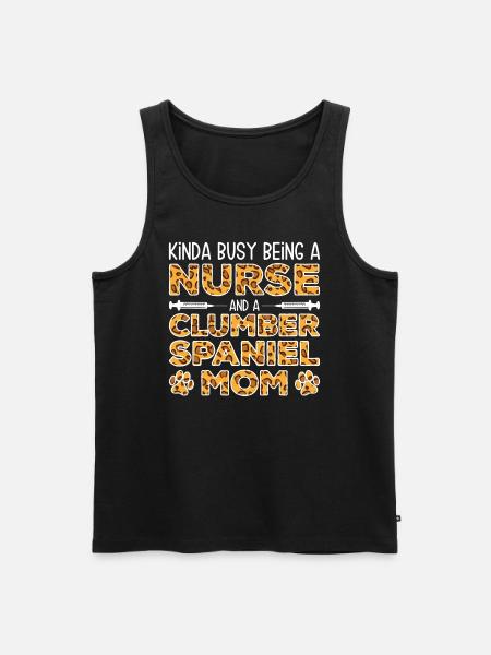 Krankenschwester-Hundemutter - Clumber Spaniel - Männer Premium Bio Tank Top - Schwarz