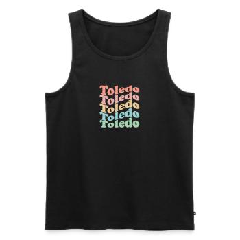 Vintage 70s Hippie USA City - Retro Toledo - Débardeur bio Premium Homme - noir - Devant - Michal (187cm)