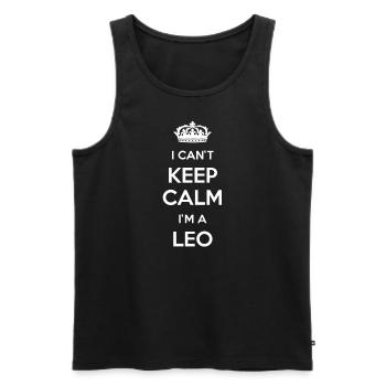 Ich Kann Nicht Ruhig Bleiben, Ich Bin Ein Löwe - Männer Premium Bio Tank Top - Schwarz - Vorne - Michal (187cm)