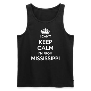 Je ne peux pas rester calme - Mississippi - Débardeur bio Premium Homme - noir - Devant - Michal (187cm)