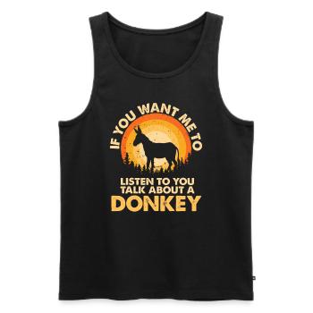 Hear talk about animal donkeys - Men's Premium Organic Tank Top - black - Front - Michal (187cm)