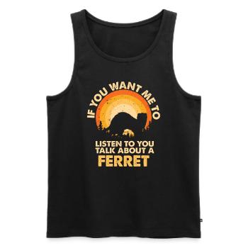 Écoutez parler des furets animaux - Débardeur bio Premium Homme - noir - Devant - AI Model Male 178 light (178cm)
