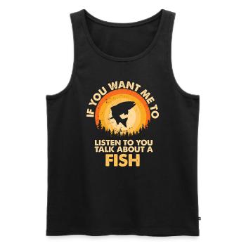 Entendre parler des poissons animaux - Débardeur bio Premium Homme - noir - Devant - AI Model Male 178 light (178cm)