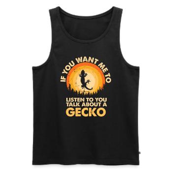 Écoutez parler de gecko animal - Débardeur bio Premium Homme - noir - Devant - Michal (187cm)