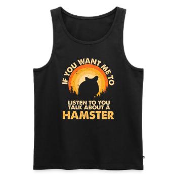 Entendre parler des hamsters animaux - Débardeur bio Premium Homme - noir - Devant - Michal (187cm)