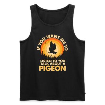 Écoutez parler de Animal Pigeon - Débardeur bio Premium Homme - noir - Devant - Michal (187cm)