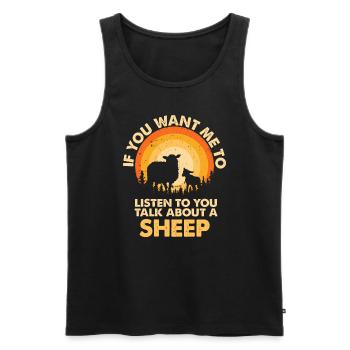 Listen to Talk About Animal Sheep - Men's Premium Organic Tank Top - black - Front - Michal (187cm)
