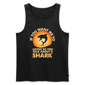 Écoutez parler de requin animal - Débardeur bio Premium Homme - noir - Devant - Michal (187cm)