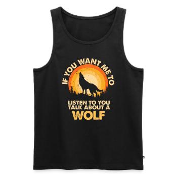 Hear talk about animal wolf - Men's Premium Organic Tank Top - black - Front - Michal (187cm)