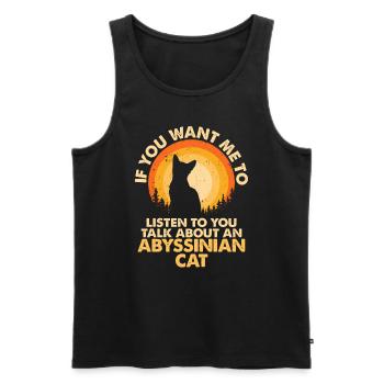 Écoutez parler de Chat d’Abyssinie - Débardeur bio Premium Homme - noir - Devant - Michal (187cm)