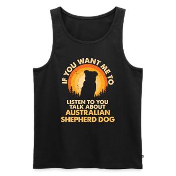 Parlez du chien Berger australien - Débardeur bio Premium Homme - noir - Devant - Michal (187cm)