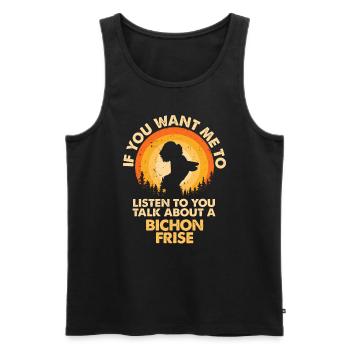 Talk about dog Bichon Frise - Men's Premium Organic Tank Top - black - Front - Michal (187cm)