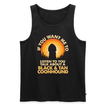 Sprechen Sie Über Hundeschwarz Und Tan Coonhound - Männer Premium Bio Tank Top - Schwarz - Vorne - AI Model Male 178 light (178cm)