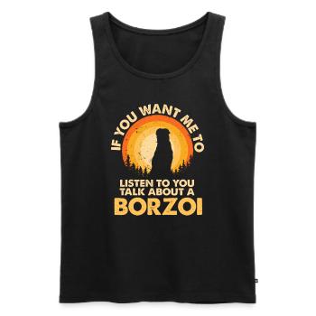 Sprechen Sie Über Hund Borzoi - Männer Premium Bio Tank Top - Schwarz - Vorne - AI Model Male 178 light (178cm)