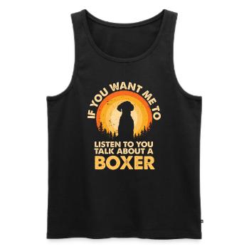 Parlez de boxers pour chiens - Débardeur bio Premium Homme - noir - Devant - Michal (187cm)