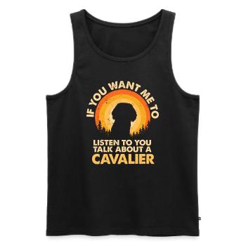 Parlez de chien cavalier - Débardeur bio Premium Homme - noir - Devant - AI Model Male 178 light (178cm)