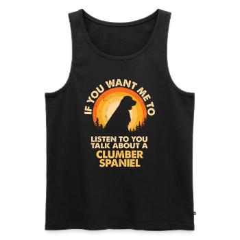 Talk about dog Clumber Spaniel - Men's Premium Organic Tank Top - black - Front - Michal (187cm)
