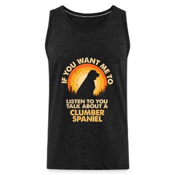 Talk about dog Clumber Spaniel - Men's Premium Organic Tank Top - charcoal grey - Front - Alexander (188cm)