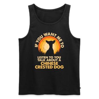 Parler de chien chinois à crête - Débardeur bio Premium Homme - noir - Devant - Michal (187cm)
